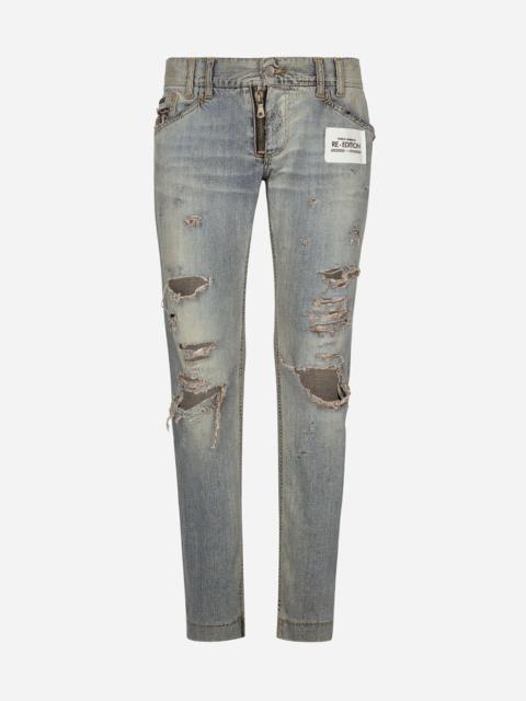 Dolce & Gabbana Washed denim jeans with rips