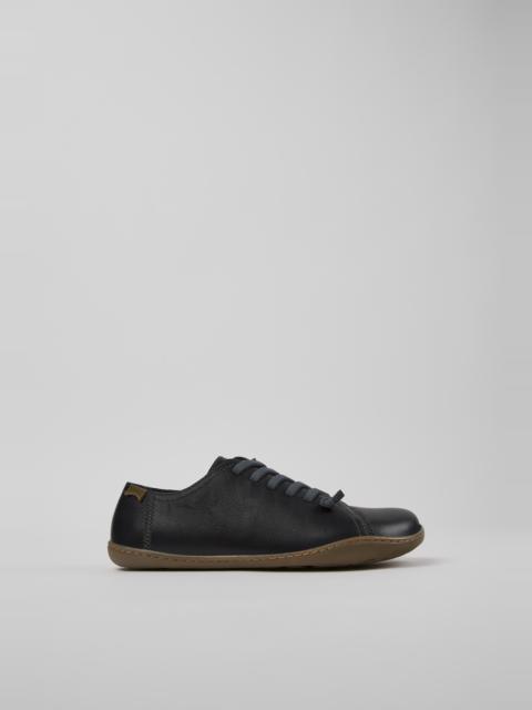 CAMPER Peu Black Vegetable-Tanned Leather Shoes for Women.