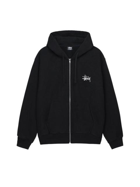 Stussy Basic Logo Zip Up Hoodie 'Black'