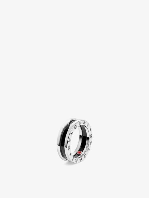 Save the Children sterling silver and black ceramic one-band ring