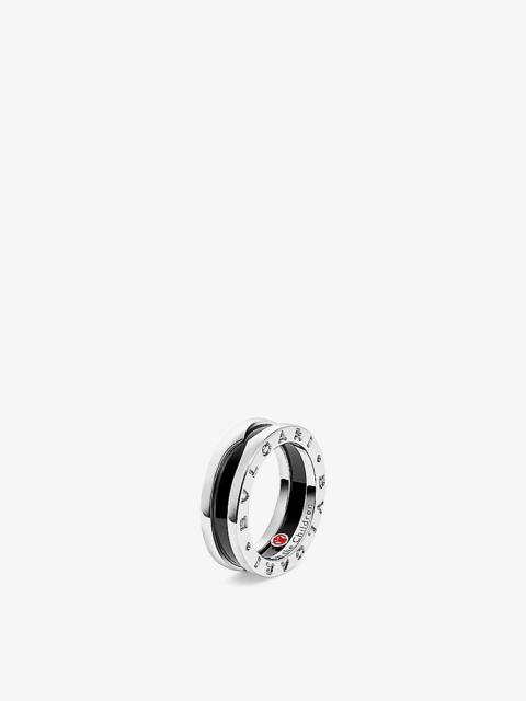 BVLGARI Save the Children sterling silver and black ceramic one-band ring