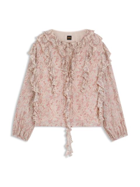 BOSS PRINTED REGULAR-FIT BLOUSE IN CREPE GEORGETTE
