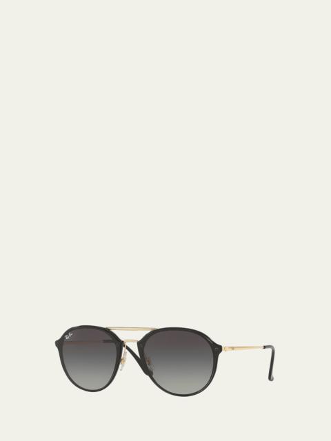 Round Gradient Mirrored Sunglasses