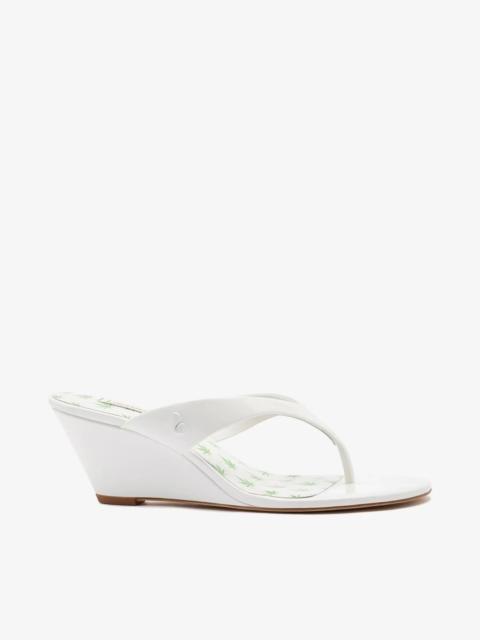 Larroudé Gaia Low Wedge Sandal White Patent Leather