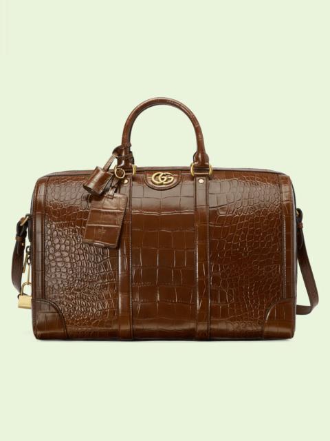 GUCCI Crocodile duffle bag with Double G