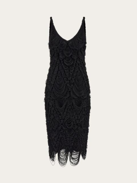 FERRAGAMO Midi silk cord jacquard dress
