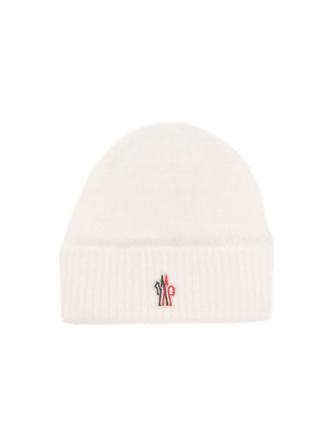 logo-patch knitted beanie
