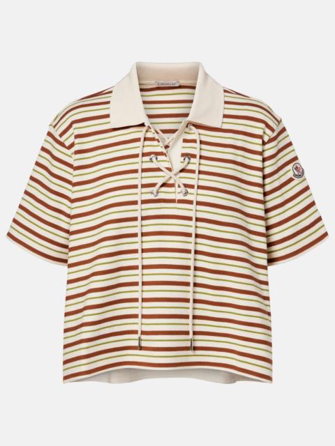 Moncler Striped cotton jersey polo shirt