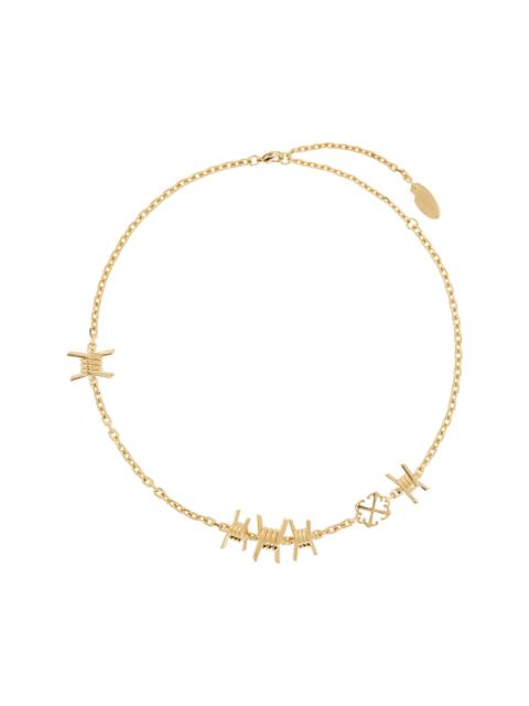 Off-White Gold Barbed Wire Motif Necklace
