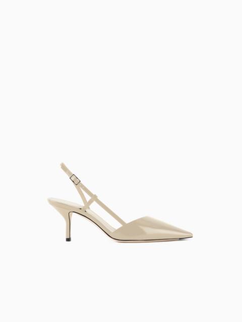 GIORGIO ARMANI SLINGBACKS IN TEXTURED PATENT LEATHER