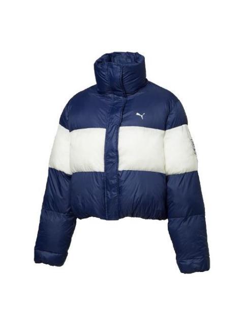 (WMNS) PUMA x Selena Gomez Crop Puffer Jacket 'Navy White' 59701401