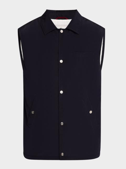 Brunello Cucinelli Men's Water Resistant Snap-Front Vest