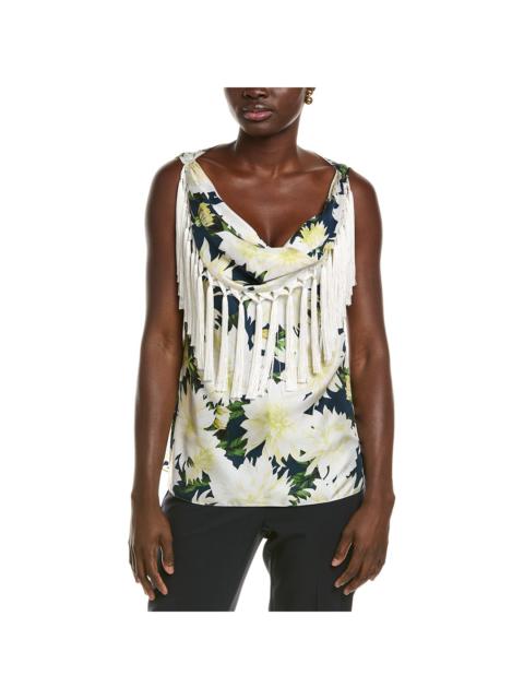 Oscar de la Renta Dahlia Silk Twill Tank