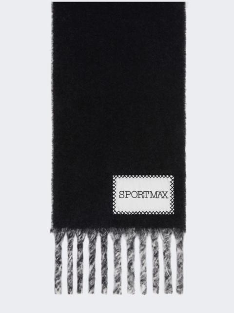 Two-tone scarf with fringes - BLACK