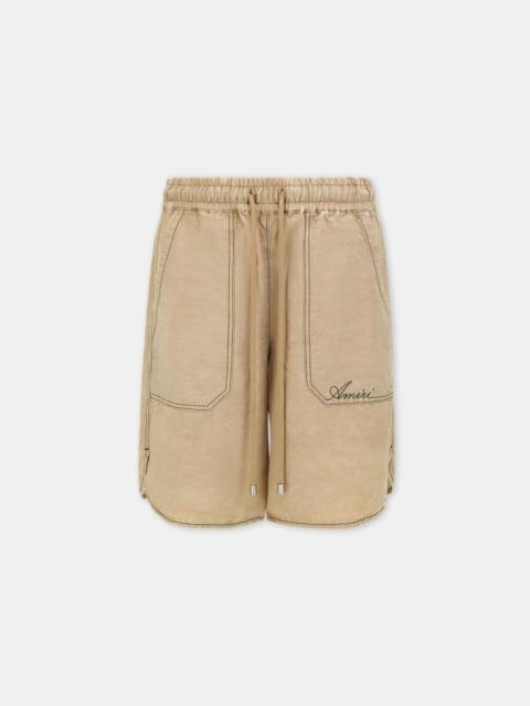AMIRI SCRIPT LINEN GD SHORT