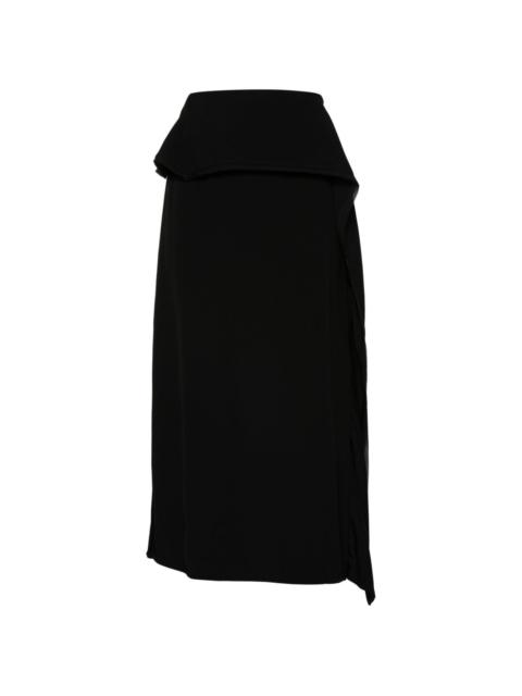 Danica draped-detail midi skirt