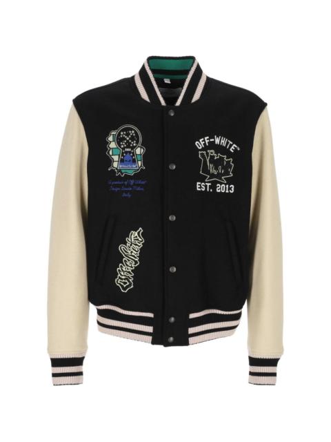Off-White embroidered varsity jacket