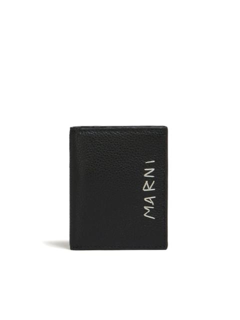 Marni logo-stitch bi-fold leather wallet