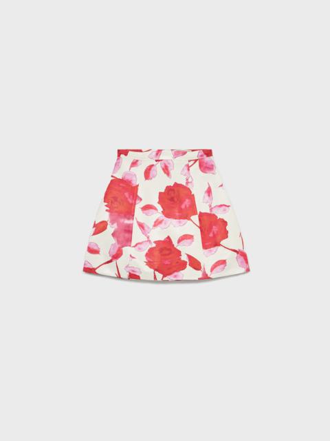 Blumarine FLORAL-PRINTED SATIN MINI SKIRT