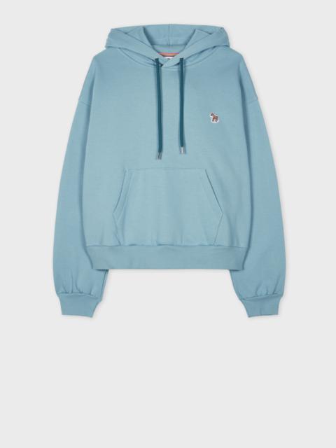 Paul Smith Women's Steel Blue Cotton Zebra Logo Hoodie