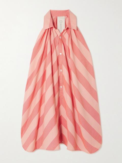 MARRAKSHI LIFE Striped Cotton Mini Shirt Dress