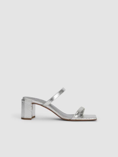 Tanya Silver Disco Leather Slip-On Mule