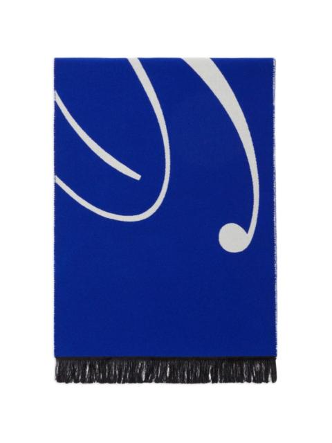 logo intarsia-knit wool-blend scarf