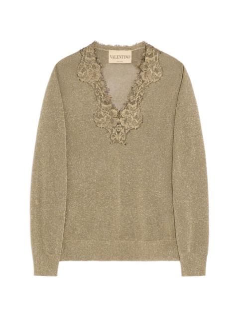 Valentino lurex sweater with lace