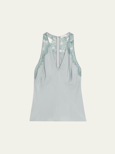 A.L.C. Wes Satin and Lace Tank Top