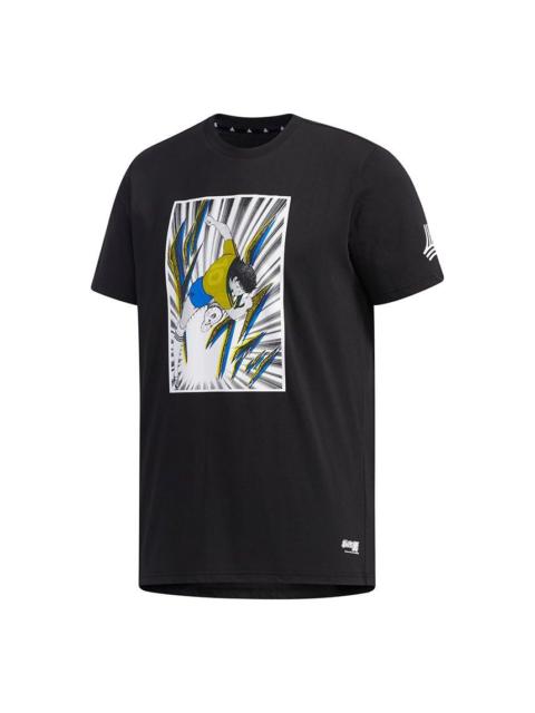 adidas adidas Tsubasa Tee 1 Causual Sports Foot Ball Male Black FJ6226