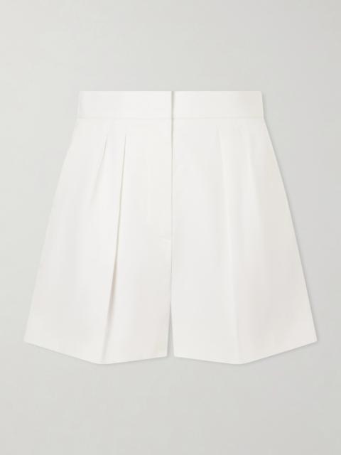 Max Mara Pleated Cotton-blend Shorts