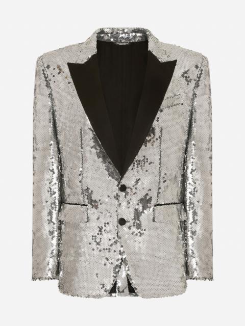 Dolce & Gabbana Sicilia sequined single-breasted tuxedo jacket