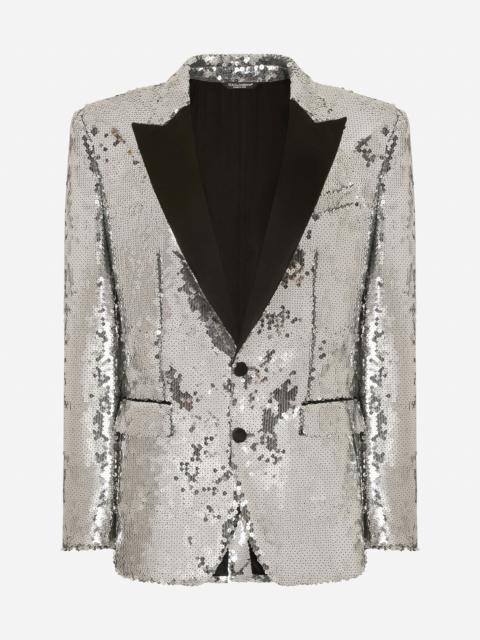 Sicilia sequined single-breasted tuxedo jacket