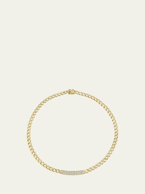 SYDNEY EVAN 14K Yellow Gold Diamond Pave Bar Necklace