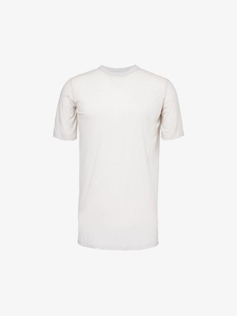 Exposed-seam raw-trim cotton and cashmere-blend T-shirt