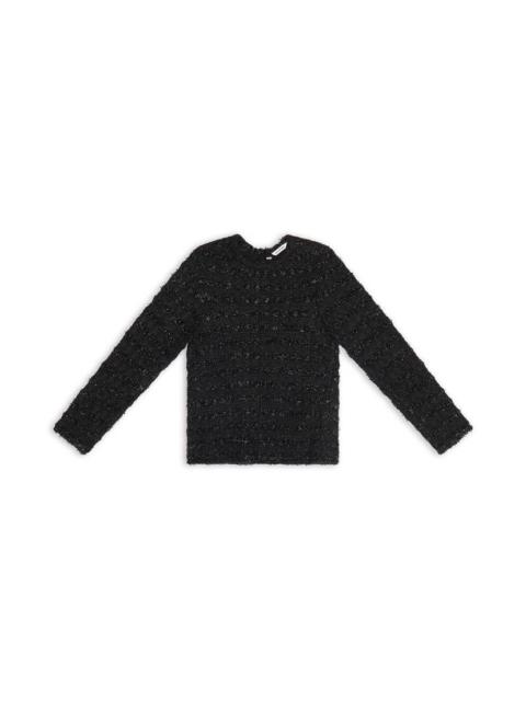 Balenciaga tweed button-back blouse - Black