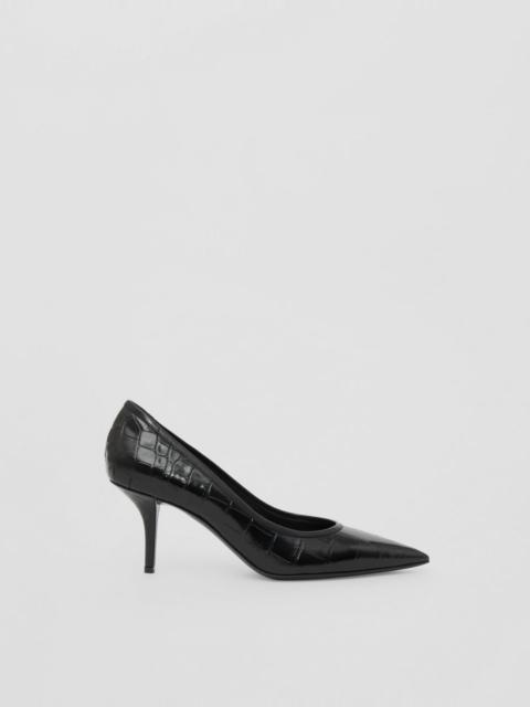Burberry Embossed Leather Point-toe Pumps
