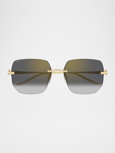 Cartier Rimless Metal Butterfly Sunglasses