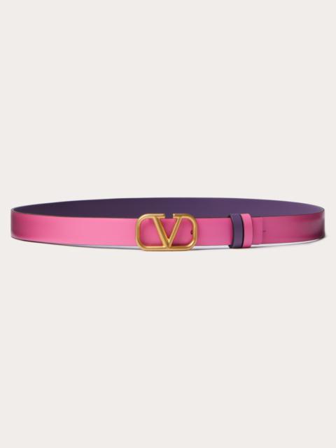 Valentino REVERSIBLE VLOGO SIGNATURE BELT IN GLOSSY CALFSKIN 20 MM