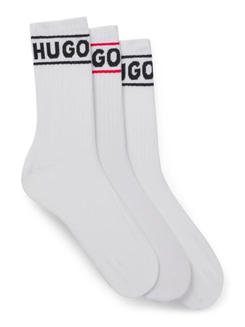 HUGO THREE-PACK OF SHORT-LENGTH SOCKS WITH LOGO