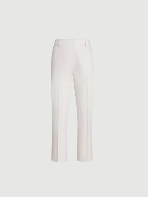 Brunello Cucinelli Stretch twisted cotton twill cigarette trousers with monili