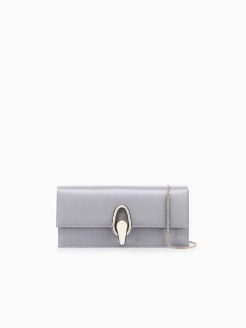 GIORGIO ARMANI CLUTCH HANDBAG IN VISCOSE AND SILK SATIN