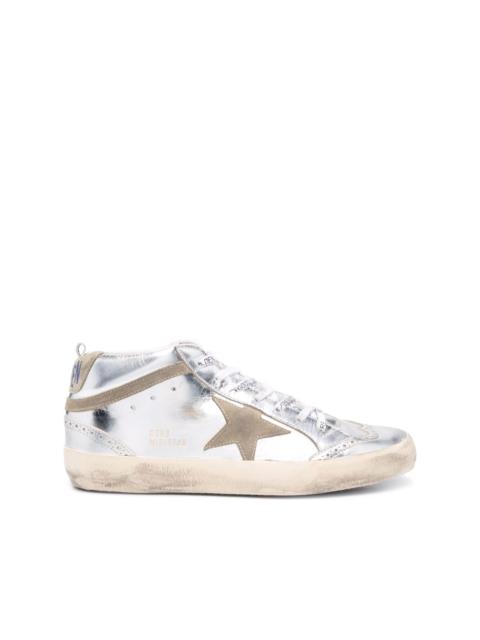 Golden Goose Laminated Star and Wave mid-top sneakers