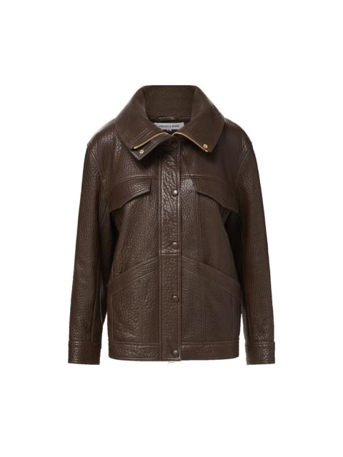 VERONICA BEARD SILVERSMITH LEATHER DICKEY JACKET