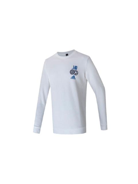 adidas Sh Breakfast 2 Sports Training Cartoon Printing Round Neck Pullover White H31257