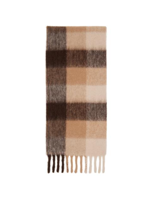 Paul Smith Beige & Brown Brushed Check Scarf