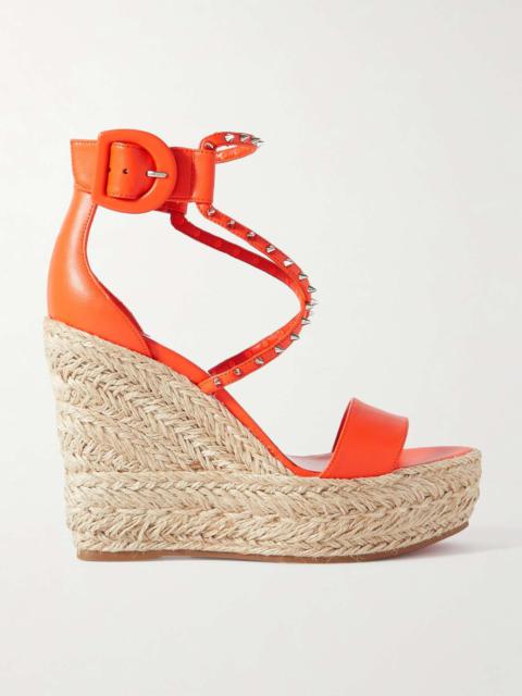 Chocazeppa 120 spiked leather espadrille wedge sandals