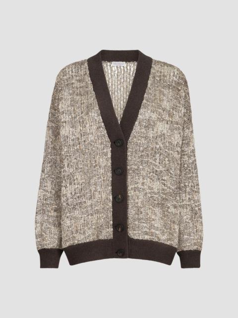 Brunello Cucinelli Women's Dazzling Craquelé Embroidery Cardigan - Silver Multi