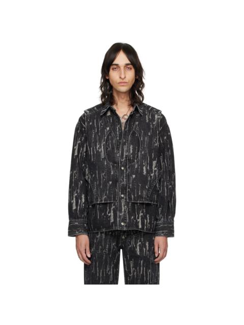 Andersson Bell Black Layered Denim Jacket