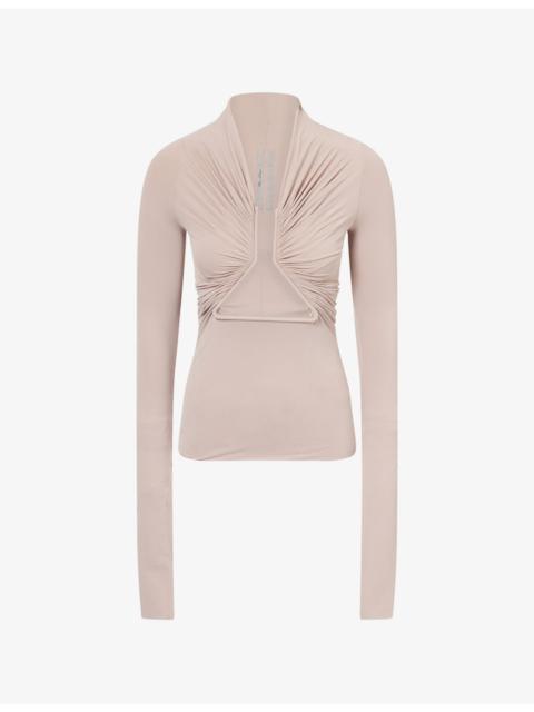 Rick Owens Prong Cut-Out Stretch-Jersey Top